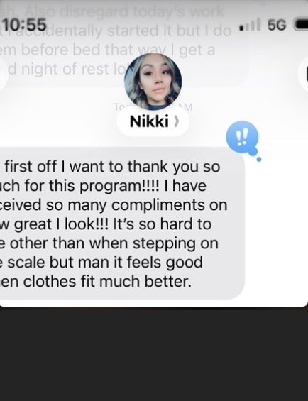 Client text — Nikki thanking Amanda